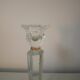 Glass candle holder, orange border