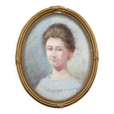 Portrait de jeune fille, Par Céline-Alice Winter-Schahl, Pastel,1919