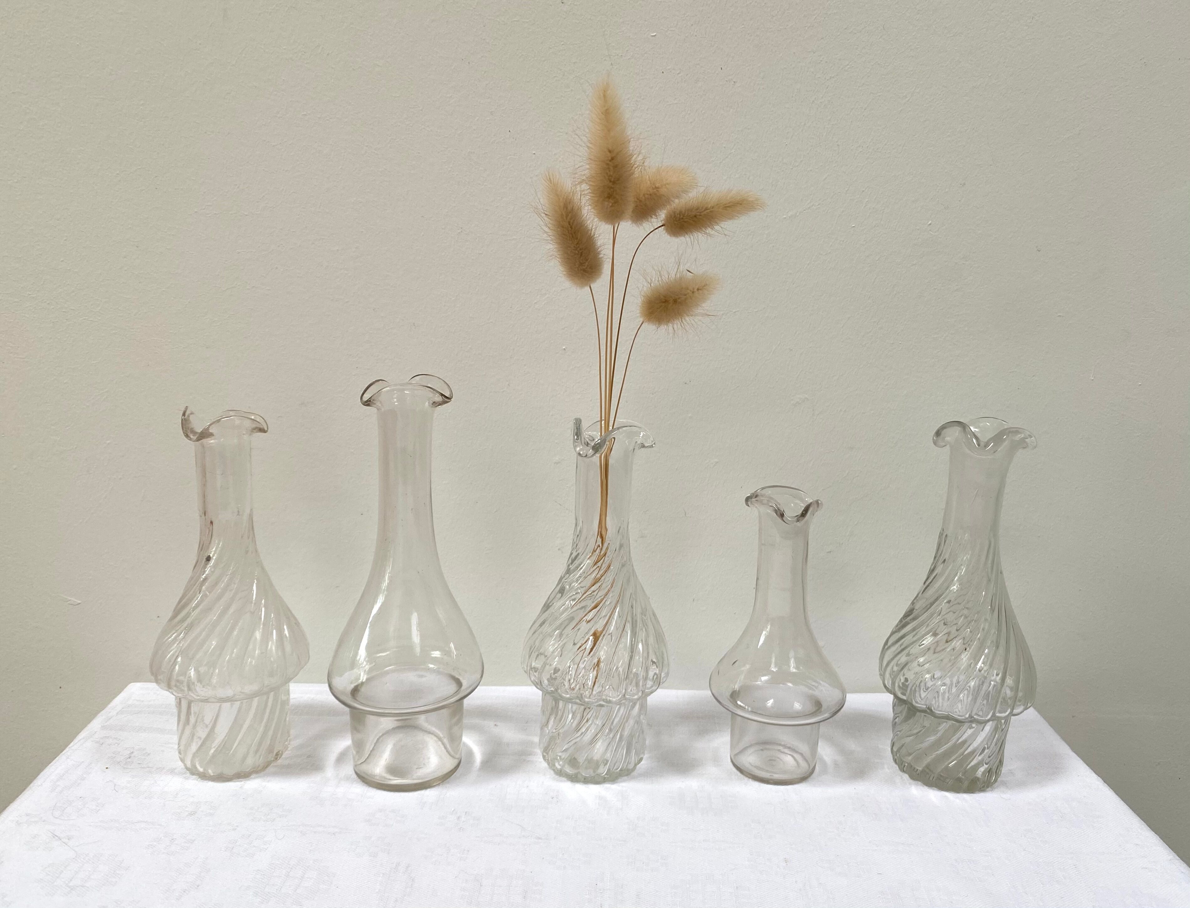 Set of 5 glass apothecary vials