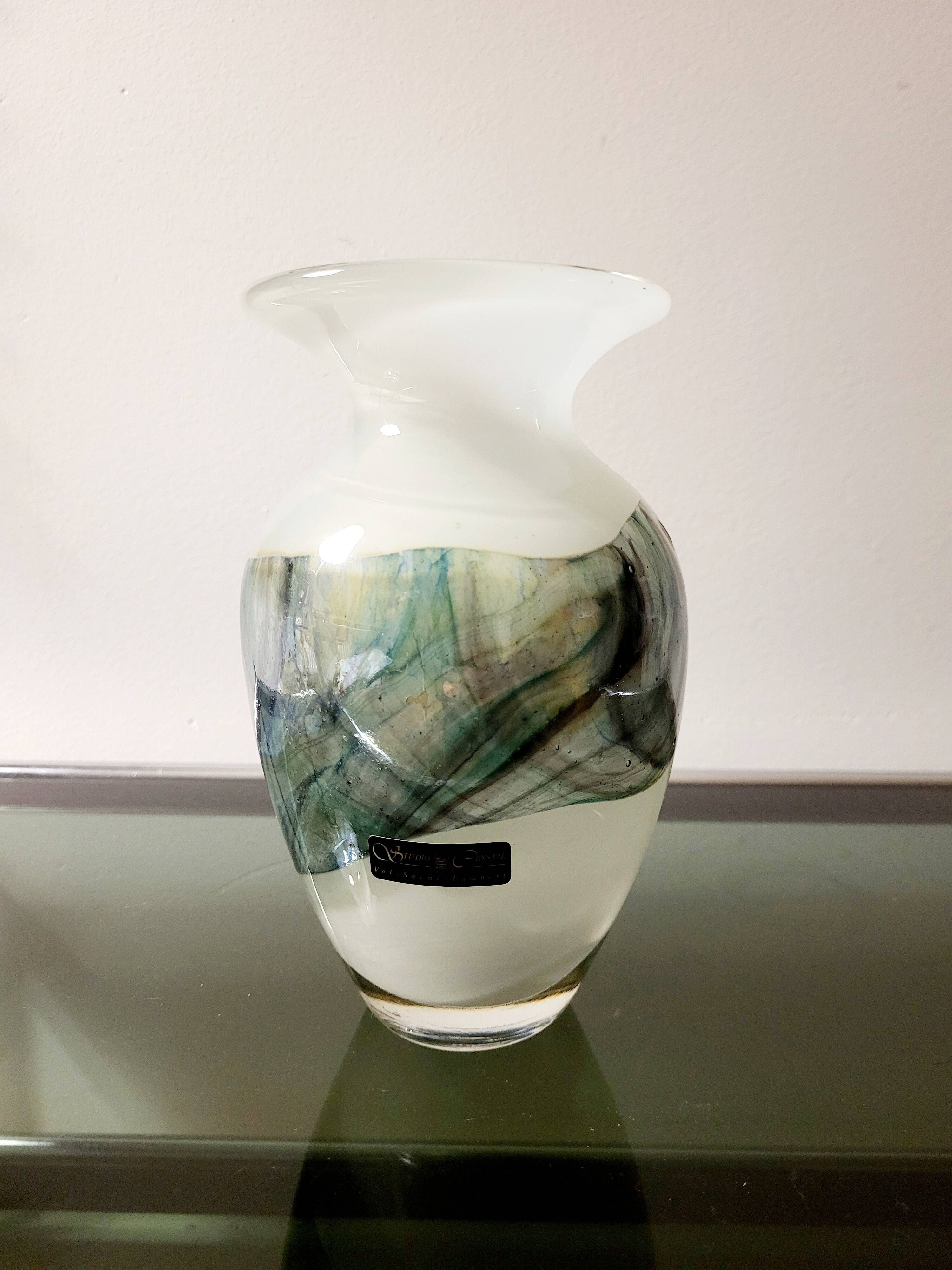 Vase en cristal Val Saint Lambert numéroté SK L 1992, Liège, années 1990