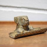 Vintage Dog Head Bronze Pen Holder
