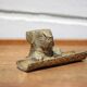 Porte-stylo en bronze tête de chien vintage