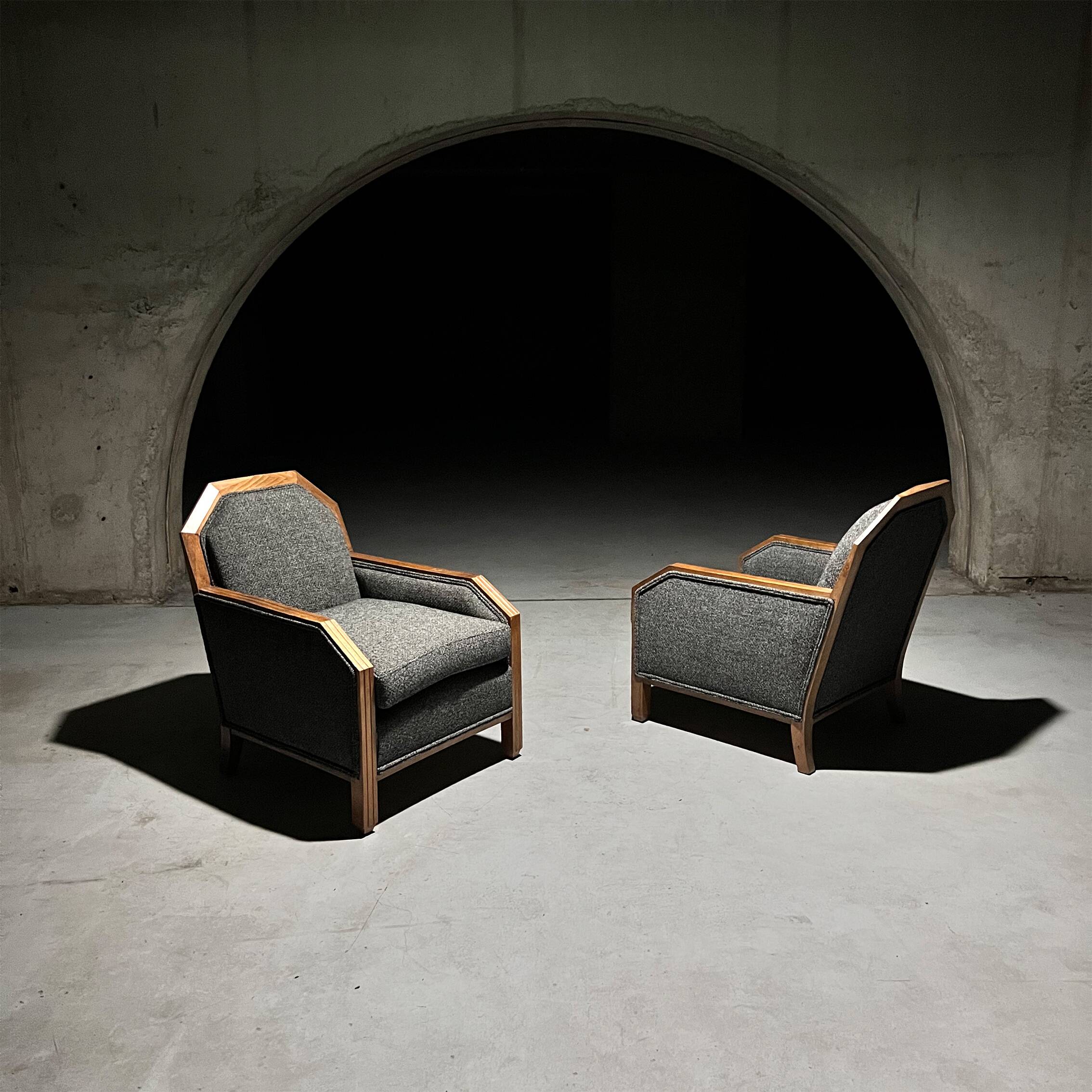 Set of 2 Art Deco Club Chairs, France, 1930s