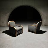 Set of 2 Art Deco Club Chairs, France, 1930s