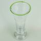 Vase en verre des années 1970, signé Eisch, en verre épais transparent et verre bullé à bordure verte.