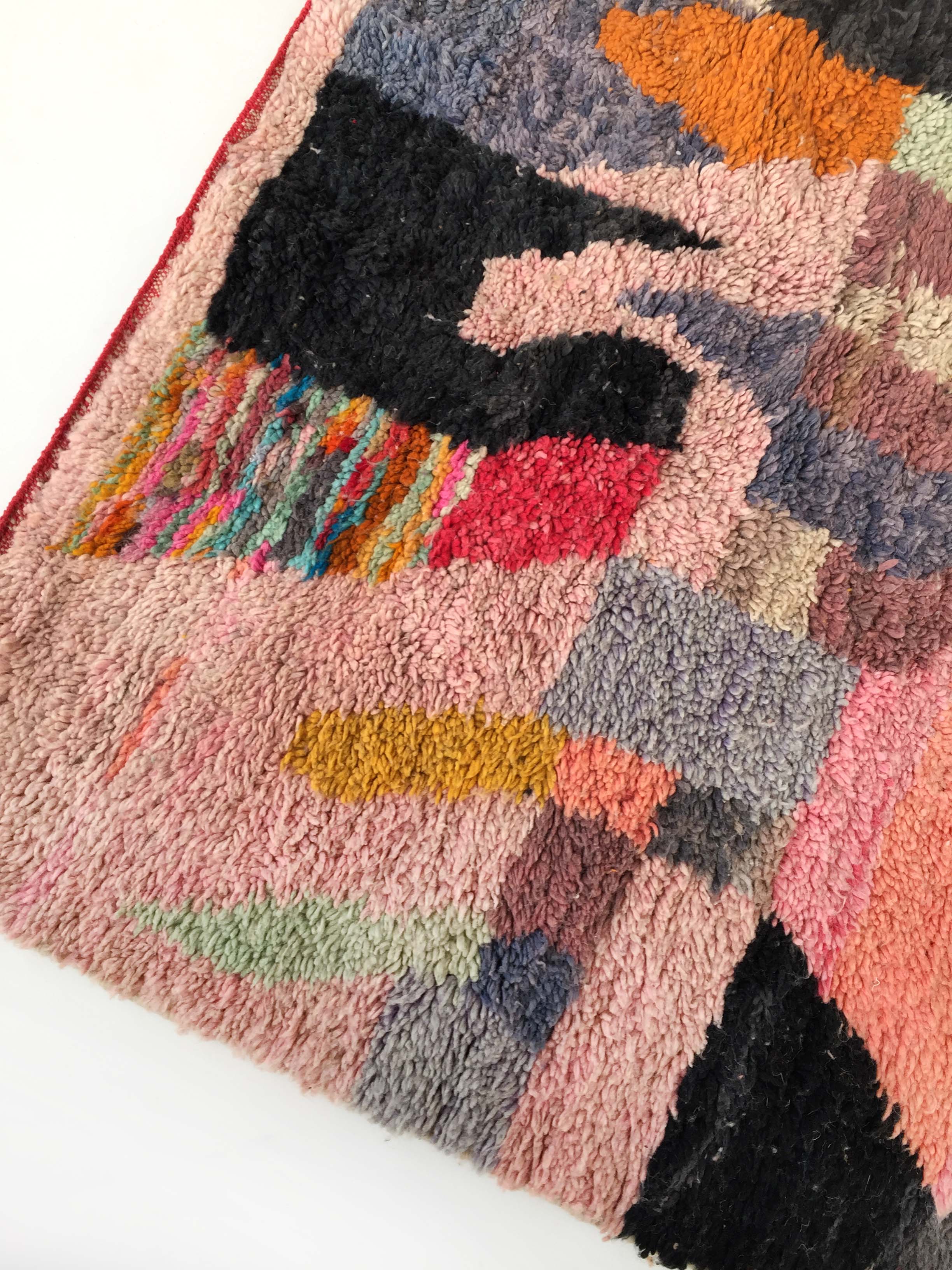 Moroccan Berber carpet Boujaad with colorful patterns 250x152cm