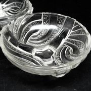 Art Deco bonbonniere, pressed glass, Hortensja Glassworks, Poland, 1950s