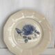 Set of 11 Digoin flat plates, blue rose patterns