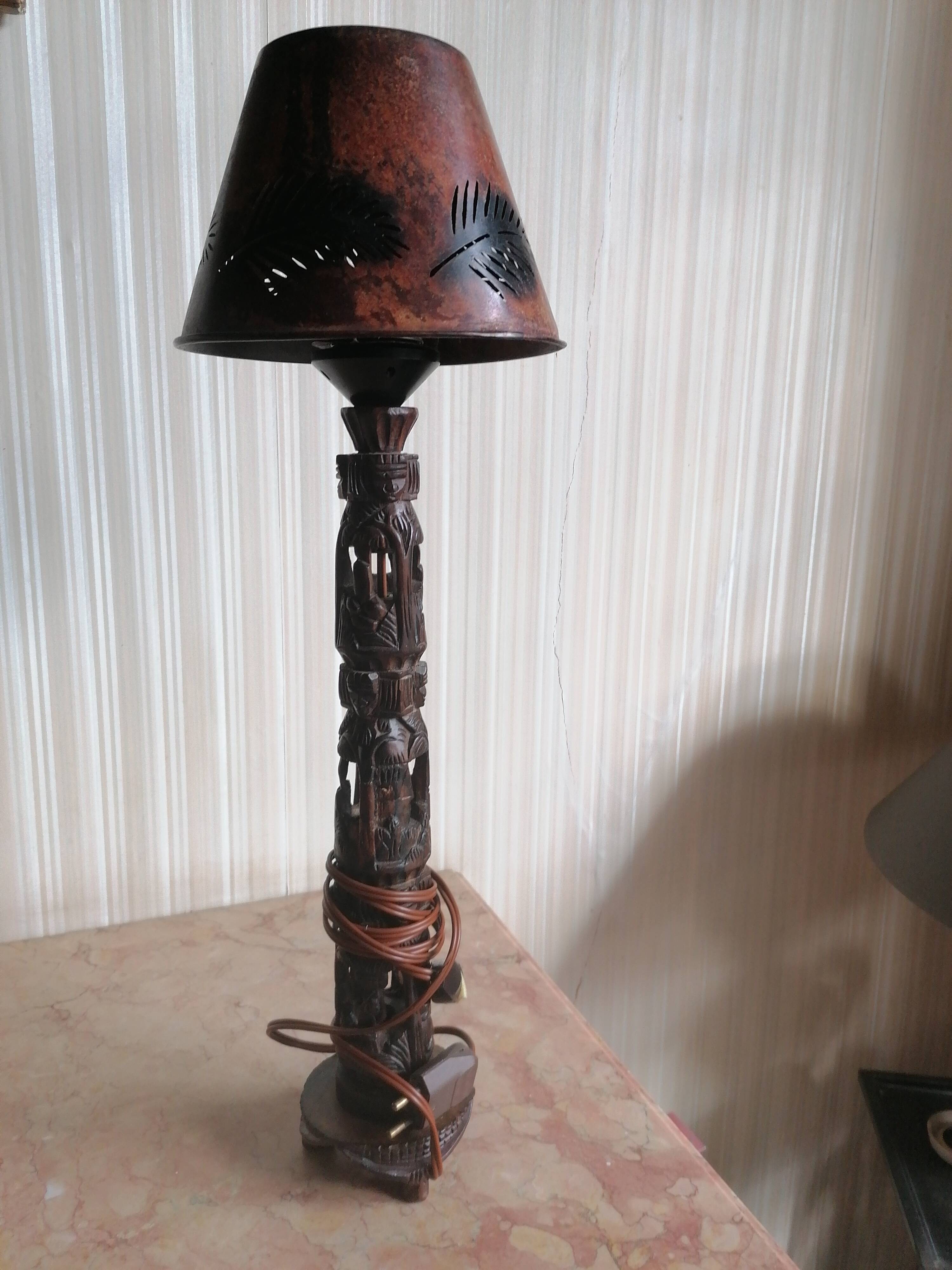 Original lamp with a metal shade