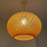 Vintage orange nylon plastic ball pendant from the 70s.