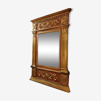Miroir trumeau en bois doré italien