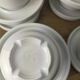 7 sarreguemines bistro cups and saucers - cnp - white porcelain