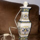 Vintage lamp base by Kelline in polychrome Chinese porcelain.