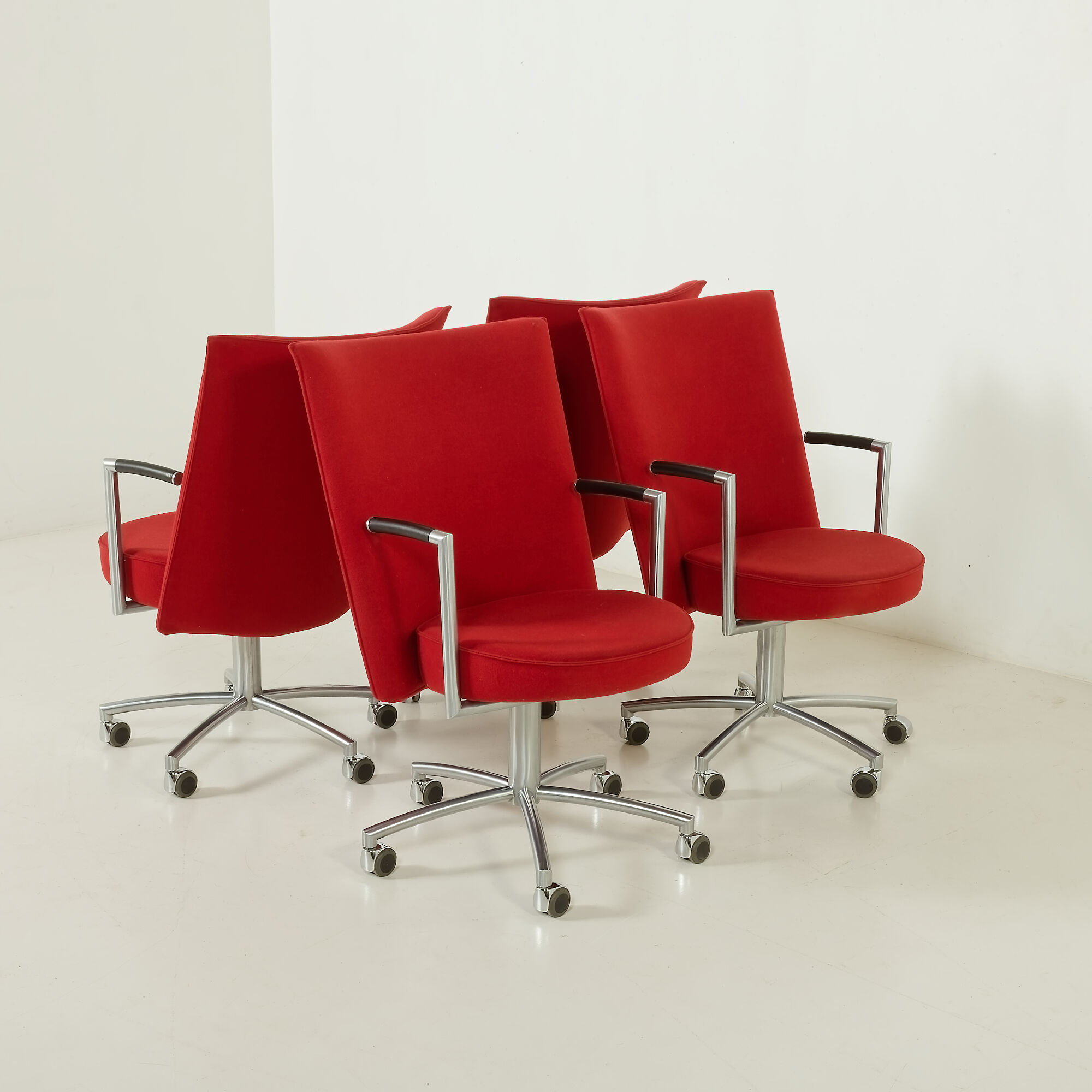 Erik Jørgensen “Partner” chairs by J. Foersom & P. Hiort-Lorenzen, set of 4, Denmark, 1970s