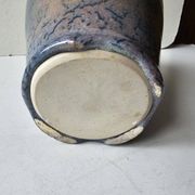 Vase en céramique à couverte Marron Bleue - 19cm