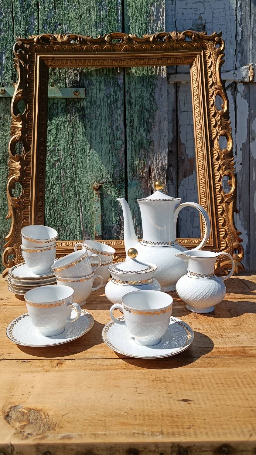 Vintage coffee service in porcelain Seltmann Weiden Bavaria –