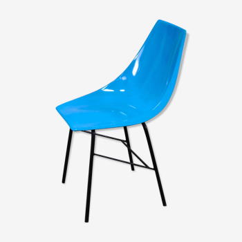Chaise métal et fibre bleu par Miroslav Navratil pour Vertex