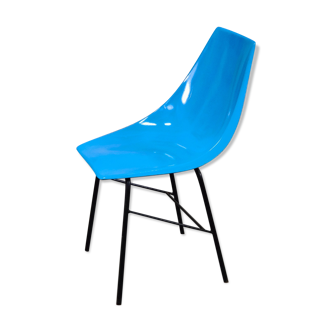 Metal and blue fiber chair by Miroslav Navratil for Vertex