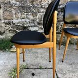 Set of 6 pegasus chairs Baumann skaï black