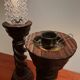 Brutalist turned wood candlesticks from the 60s