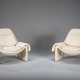 P60 chairs and ottomans by Vittorio Introini for Saporiti, 1960s, set of 4
