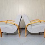 Fauteuils en hêtre par Karel Kozelka & Antonin Kropacek années 1940