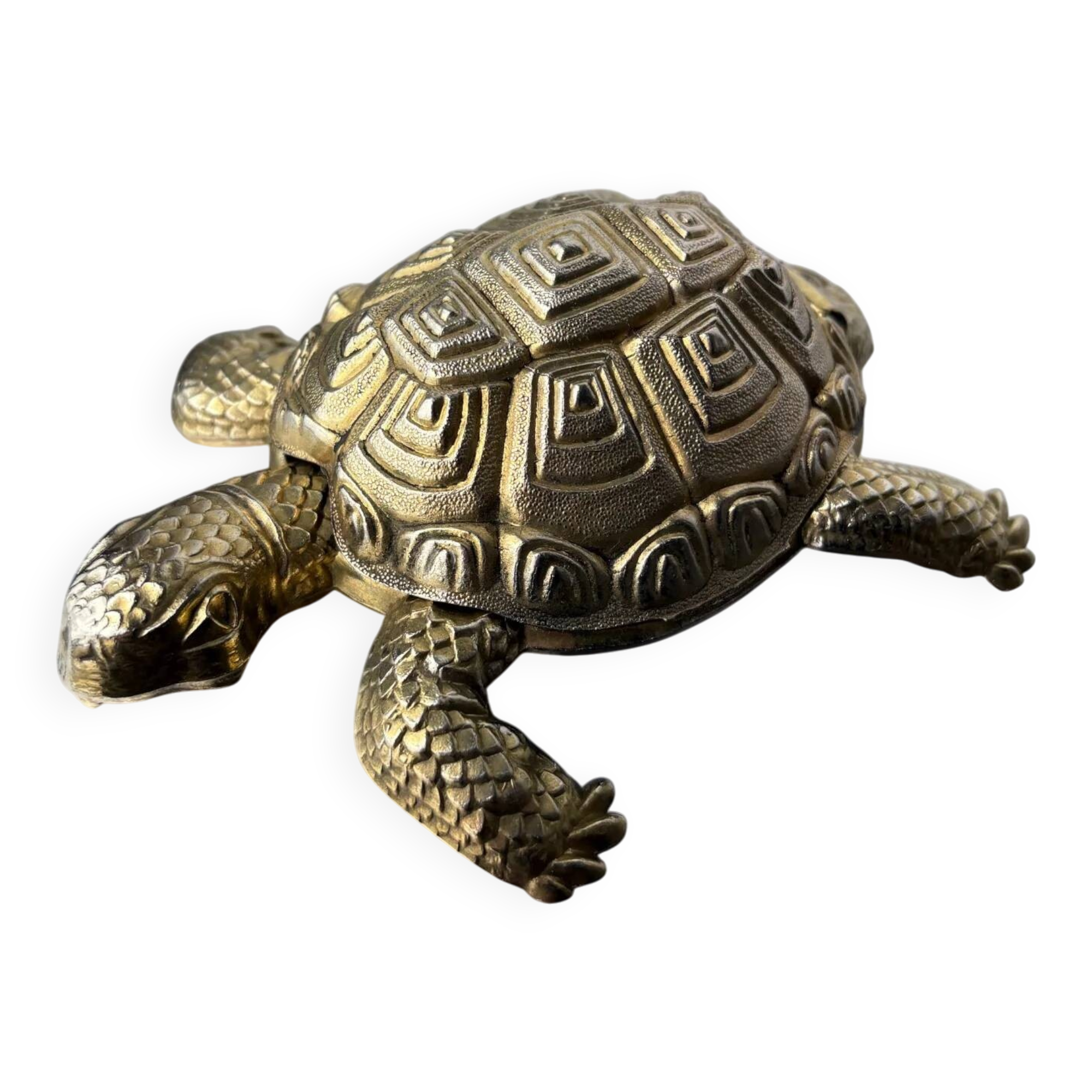 Regency turtle ashtray in brass, Spain, 1980