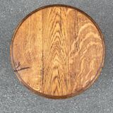 Tabouret brutaliste en chêne