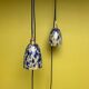 Paire de lampes baladeuses globe pate de verre vintage