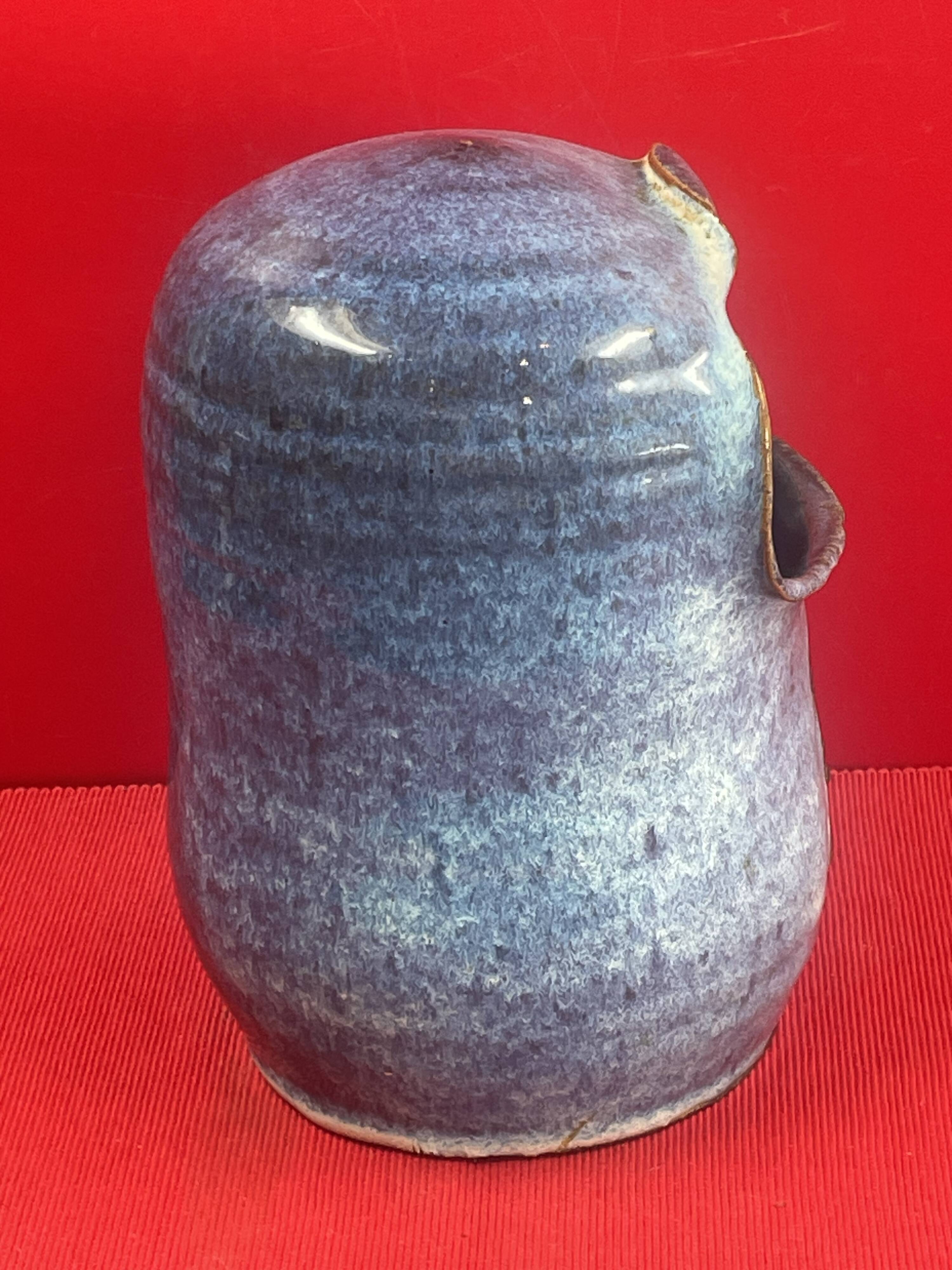 Salt box, Guérande ceramic salt box, signature to identify - 19 cm