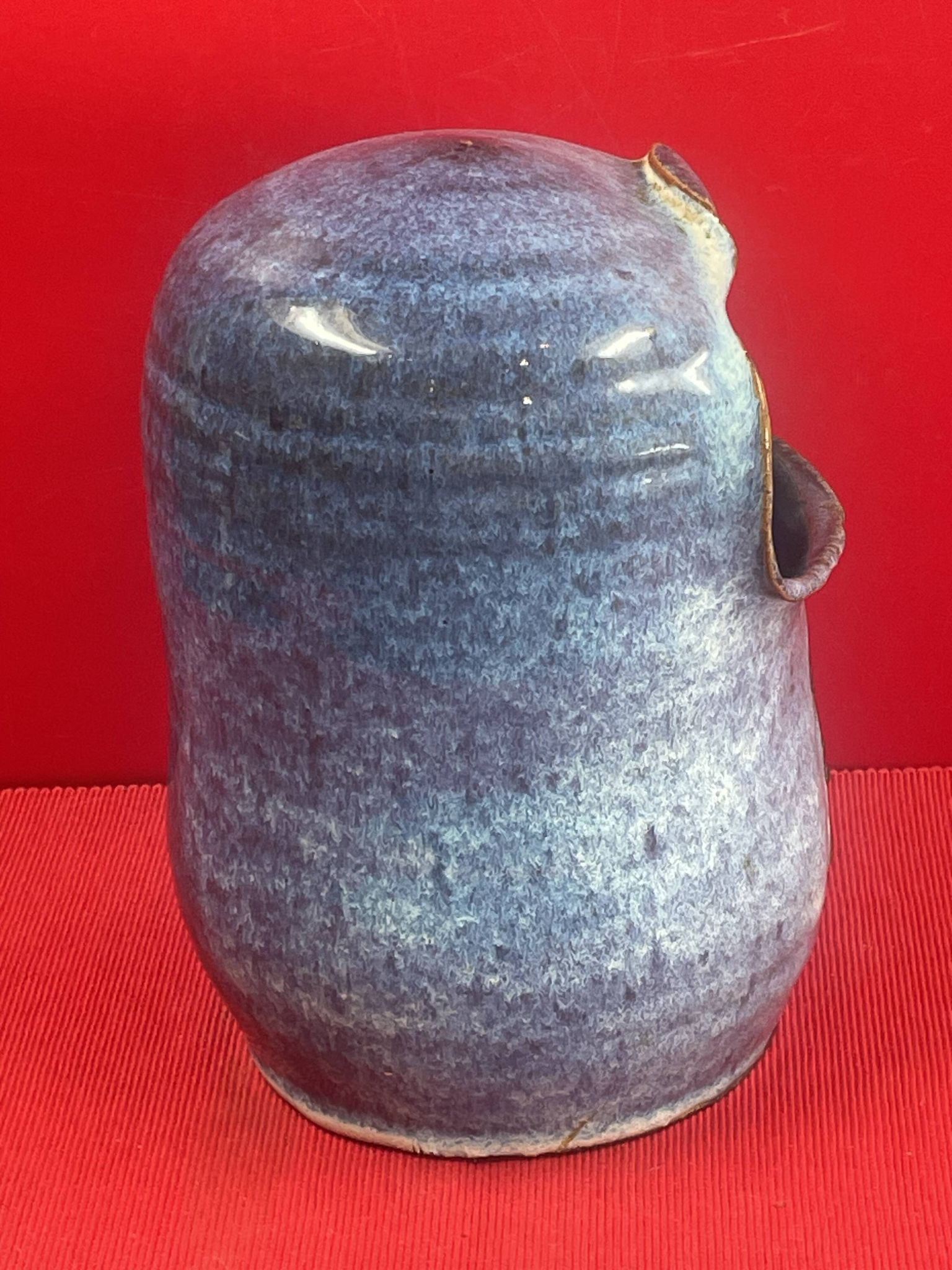Salt box, Guérande ceramic salt box, signature to identify - 19 cm