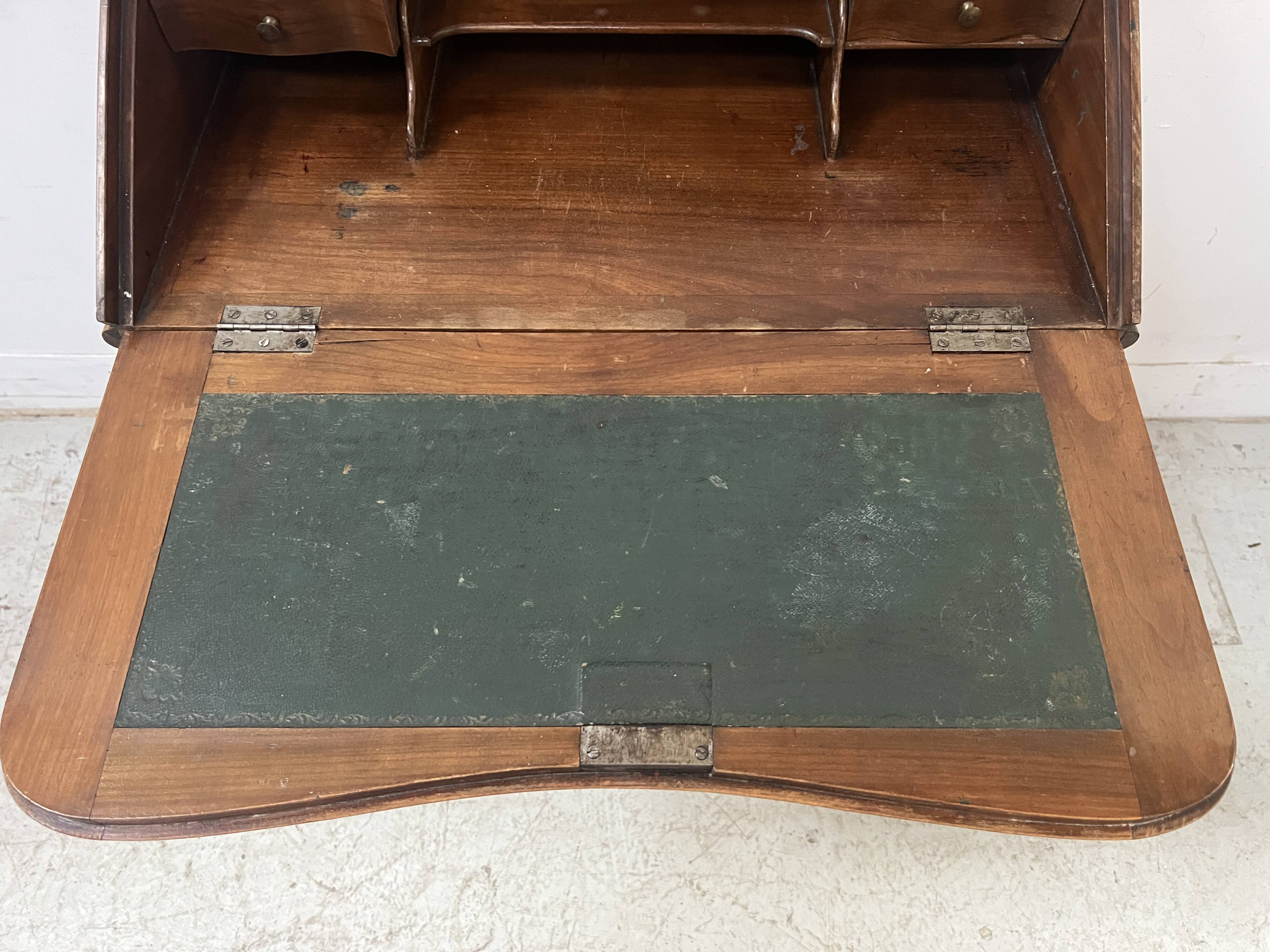 20th century slant-front desk in solid cherry wood
