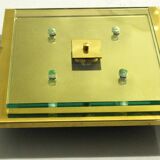 Brass and Glass Ceiling/ Wall Lamp by Hillebrand , 1990s