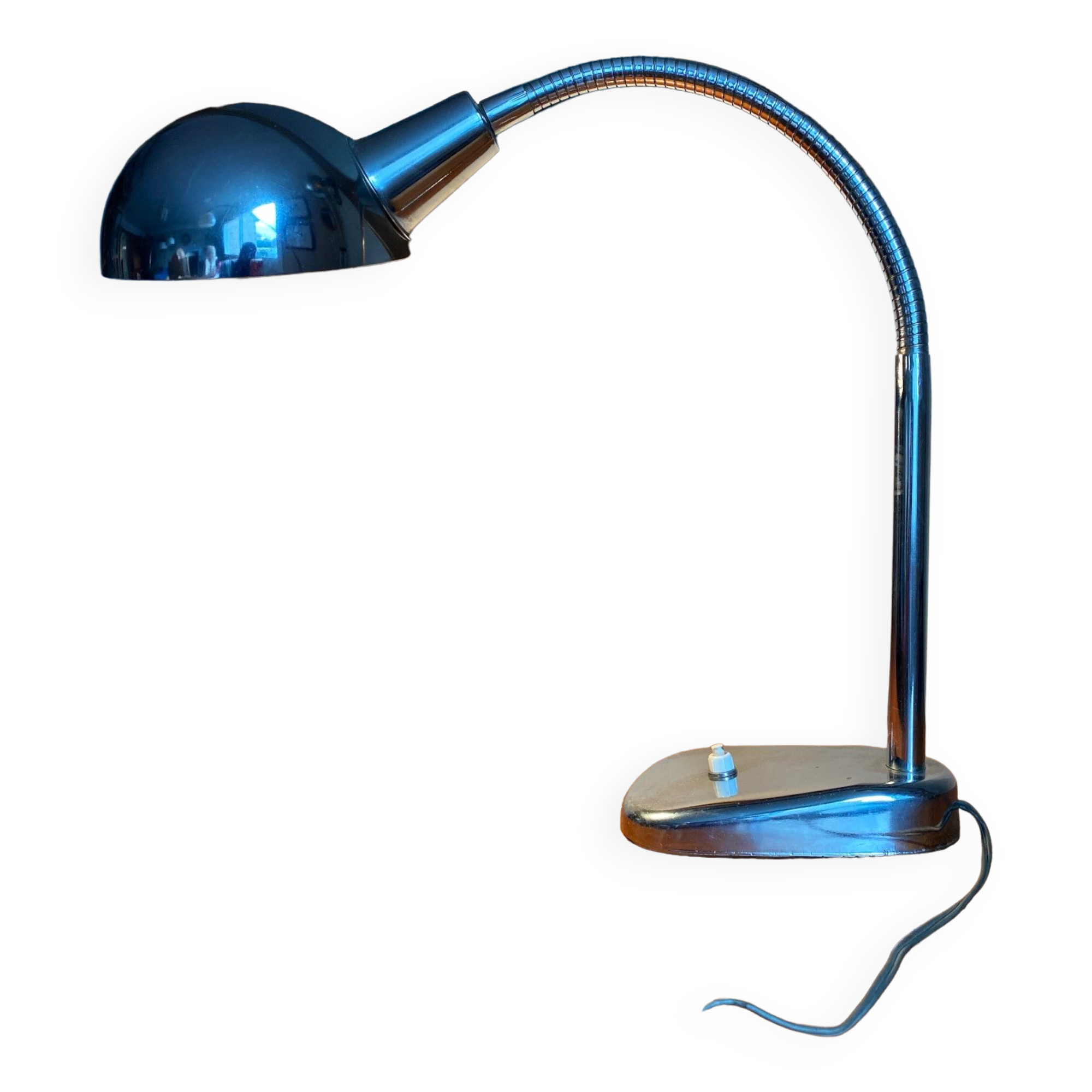 Chromed metal lamp