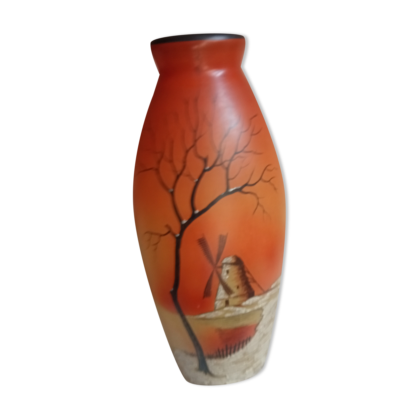 old vase signed henri martin painted by hand