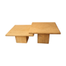 Travertine marble low tables - 1980s