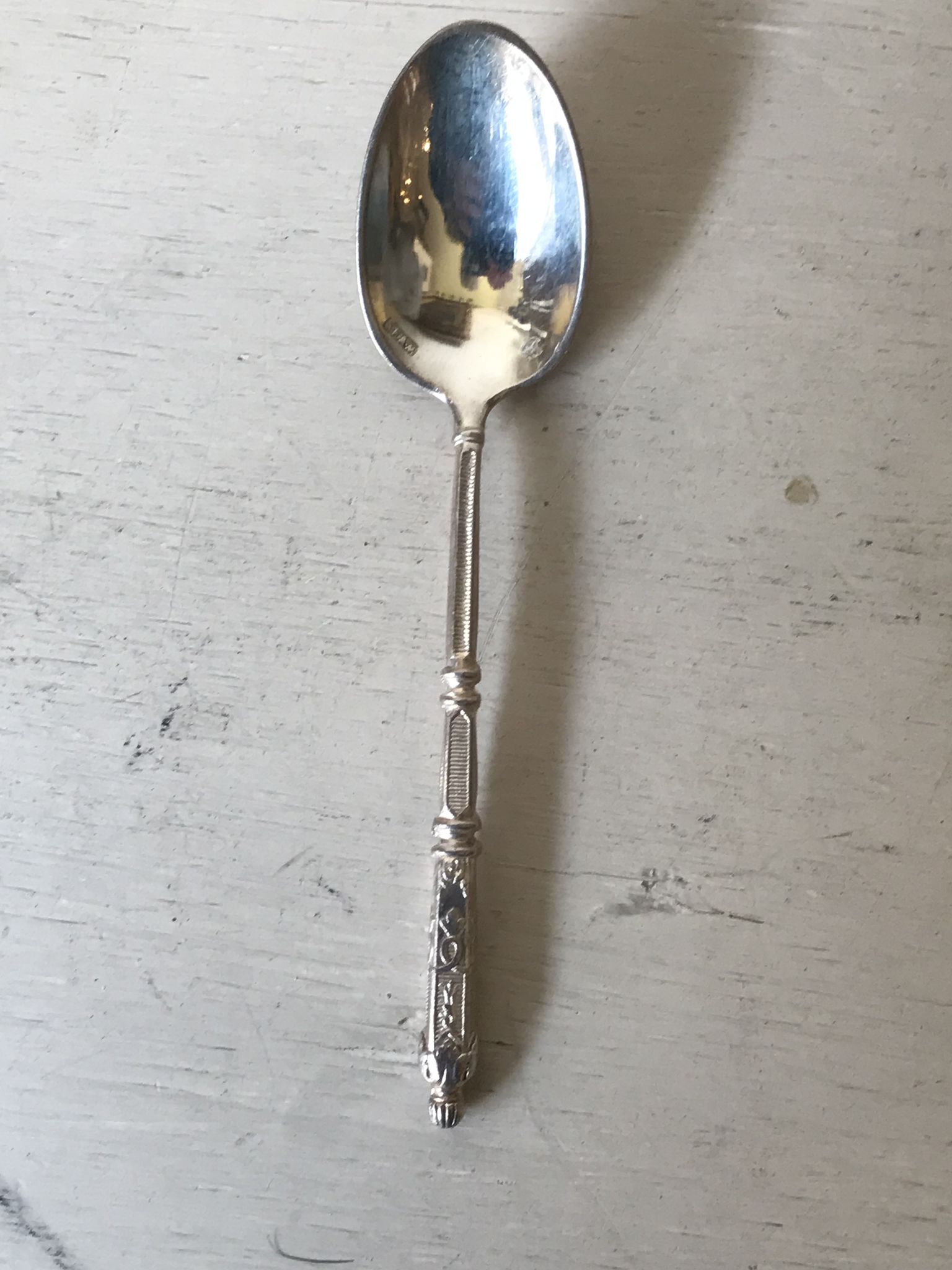 Series of 6 small spoons to mocha metal silver brand sfam russian décor