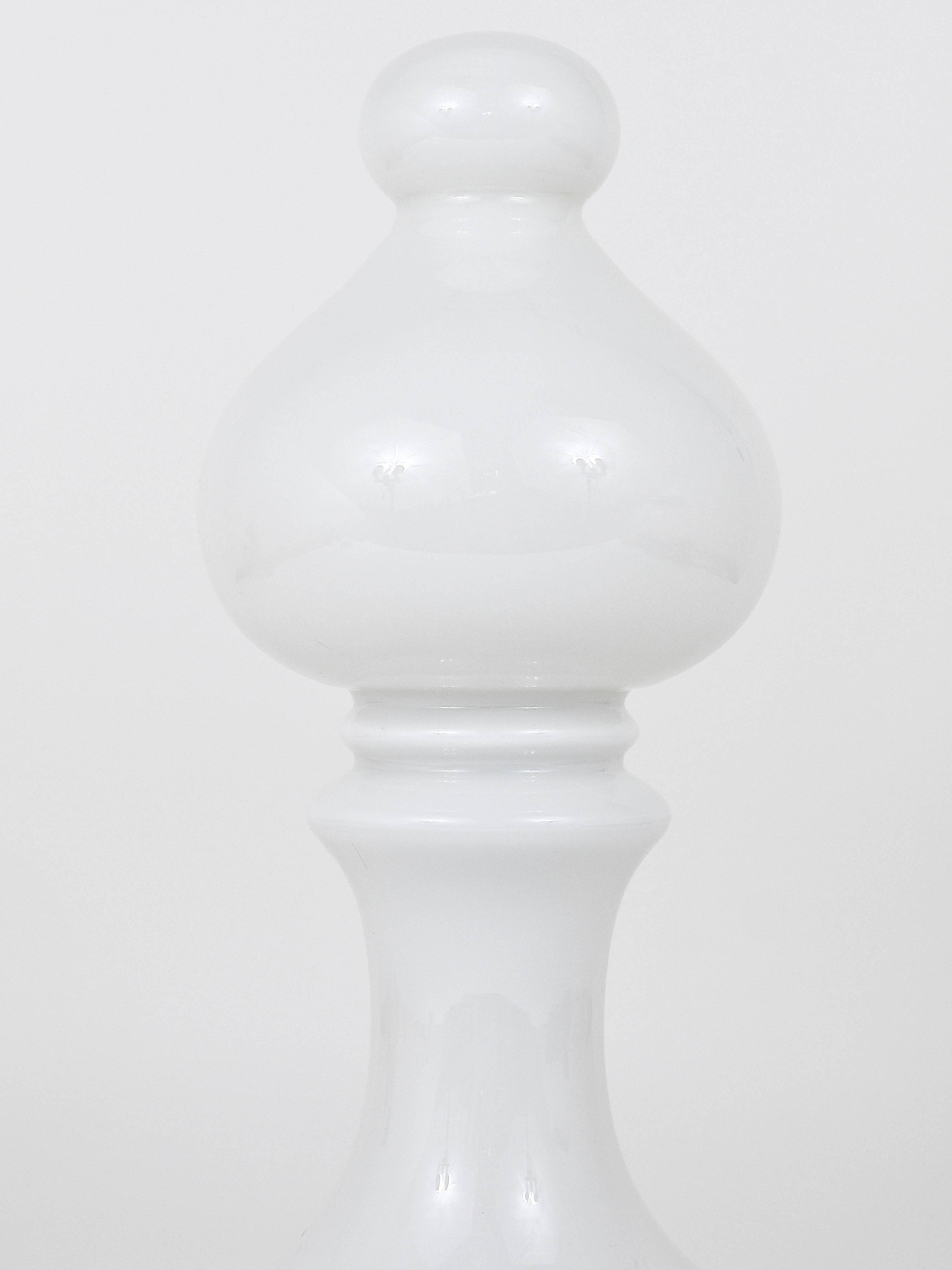 White Bishop chess lamp by Ivan Jakes, made of white glass, Czechoslovakia, 1970s.