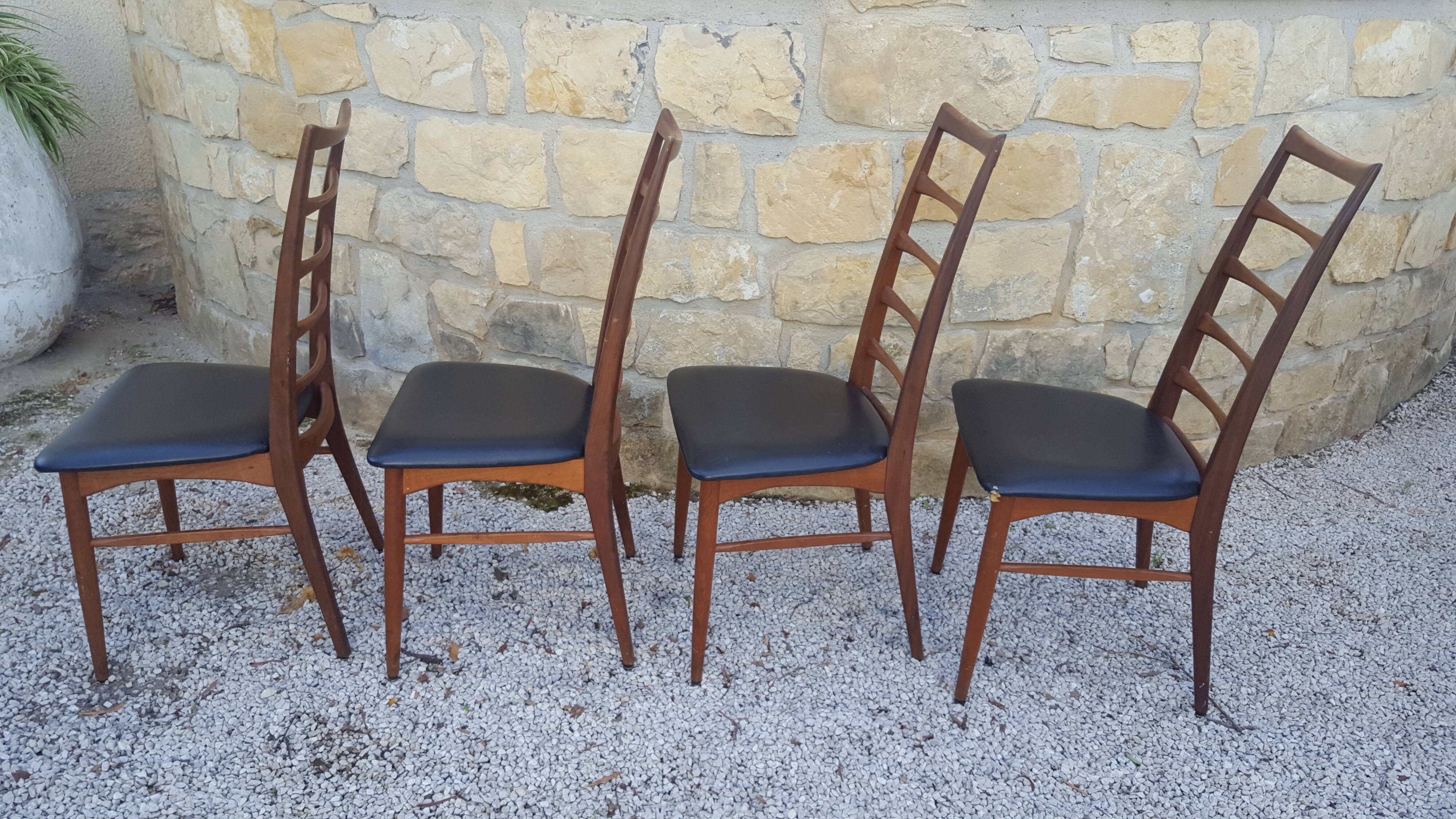 4 chaises Koefoeds modéle Lis en palissandre, Danemark