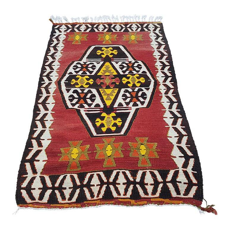 Kilim turc vintage tissé main 79x127 cm
