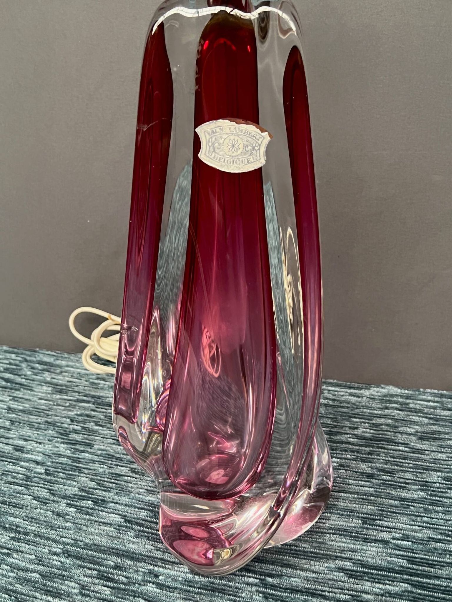 Solid crystal lamp Val Saint Lambert.