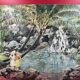 oil on panel Luxurious Waterfall Langevin La Réunion signed Smith