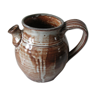 Old broc pitcher in terracotta signed and dated 87