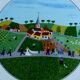 Cake dish Vintage Villeroy & Boch Porcelain Vitro Naïve décor by the painter LAPLAU