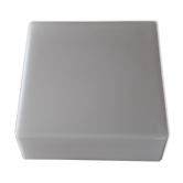 Square ceiling light in white opalin glass