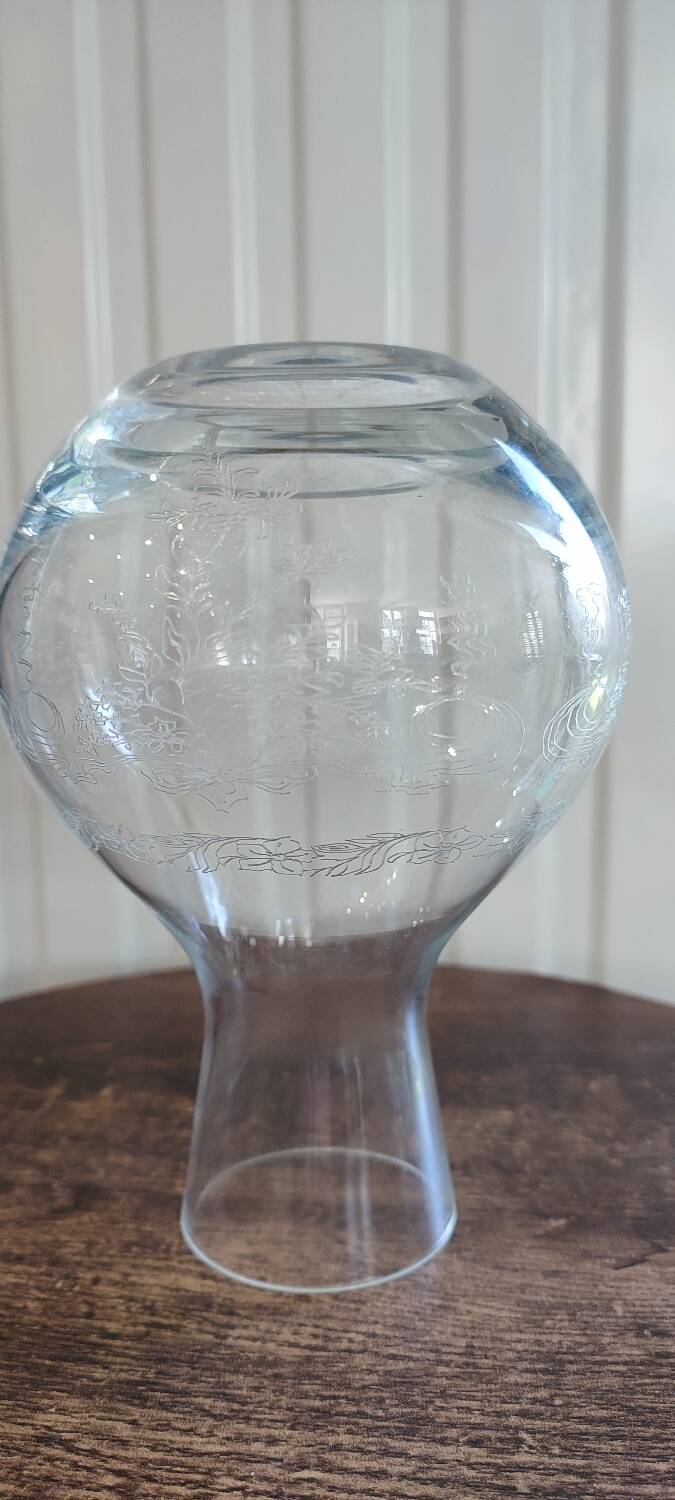 Vintage silkscreened glass carafes