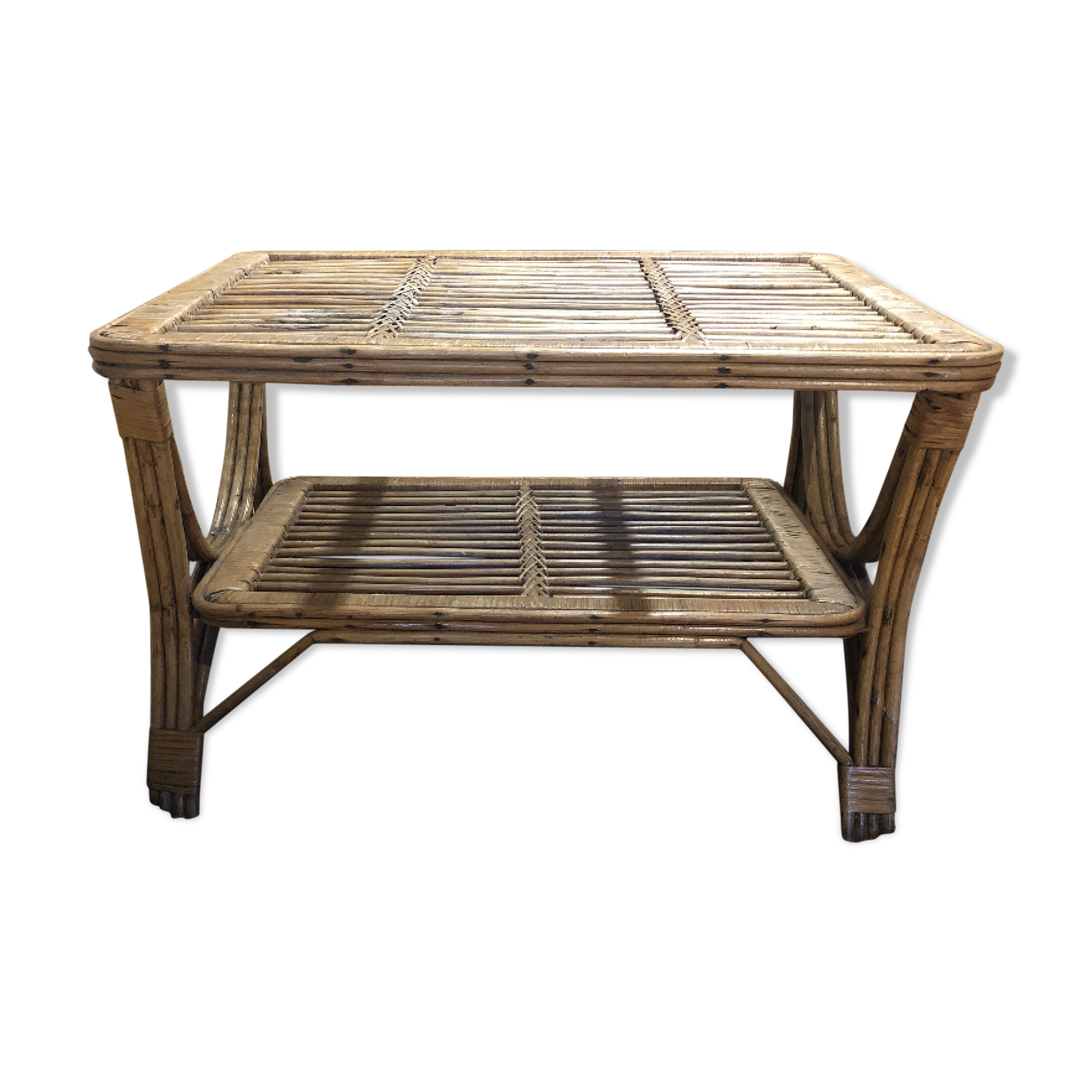 Wicker and rattan coffee table