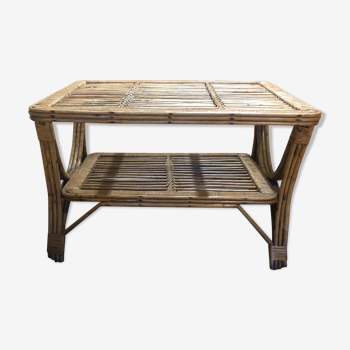 Table basse en osier et rotin