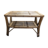 Wicker and rattan coffee table