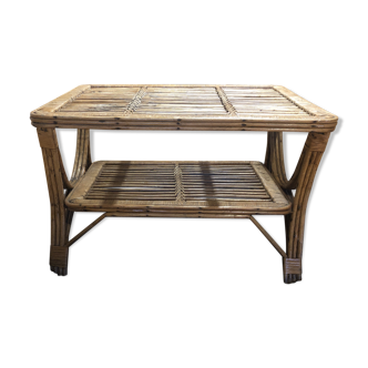 Wicker and rattan coffee table